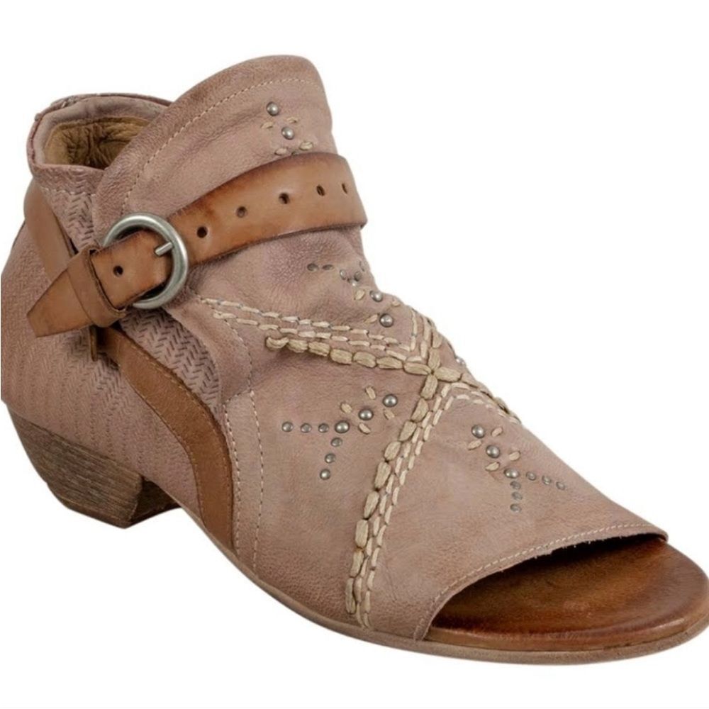 Miz Mooz Caitlin Ankle Leather Booties Peep toe shoes in Rose size 37/6.5-7